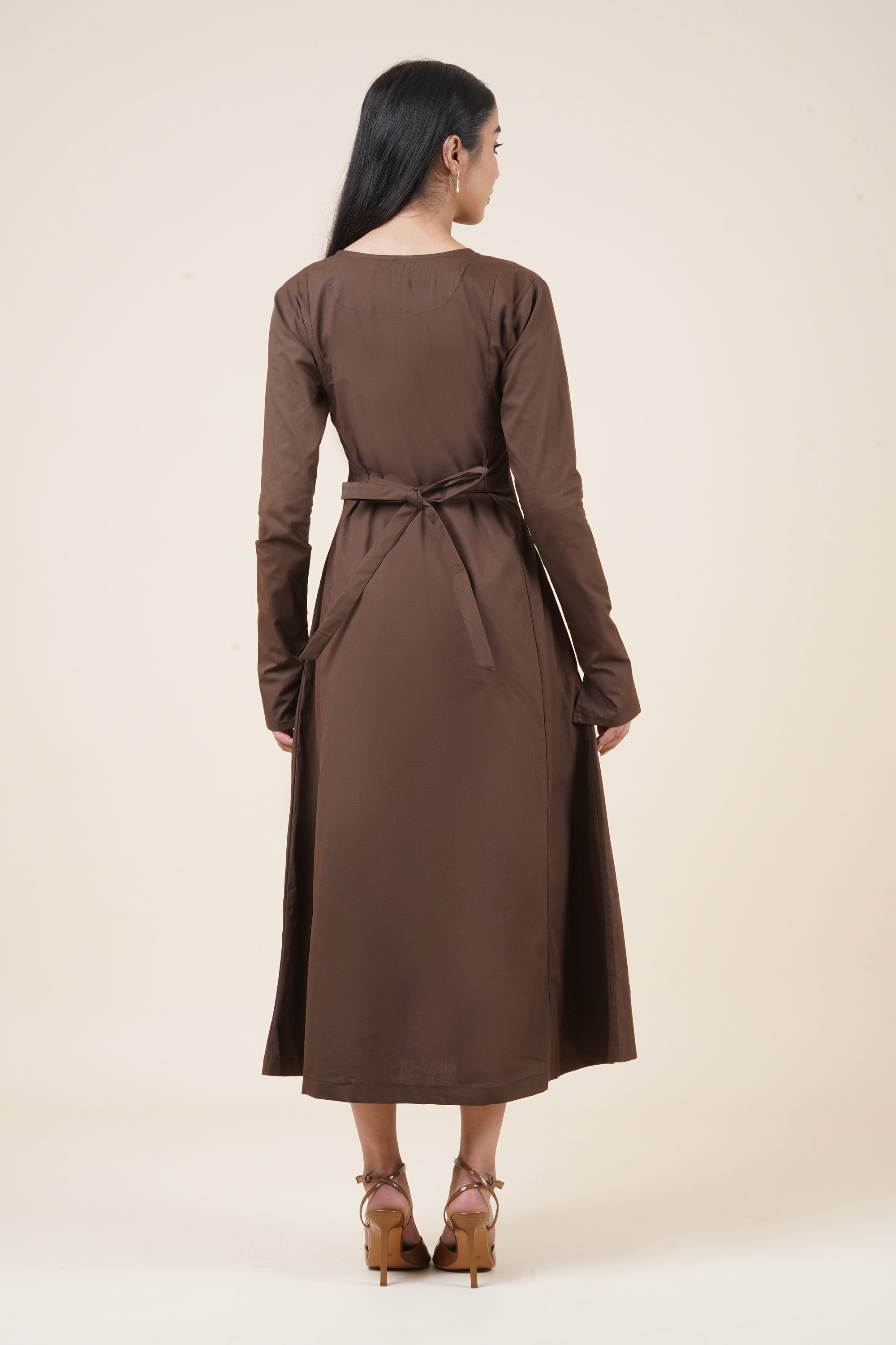 Nine to Fine Dress - Rich brown