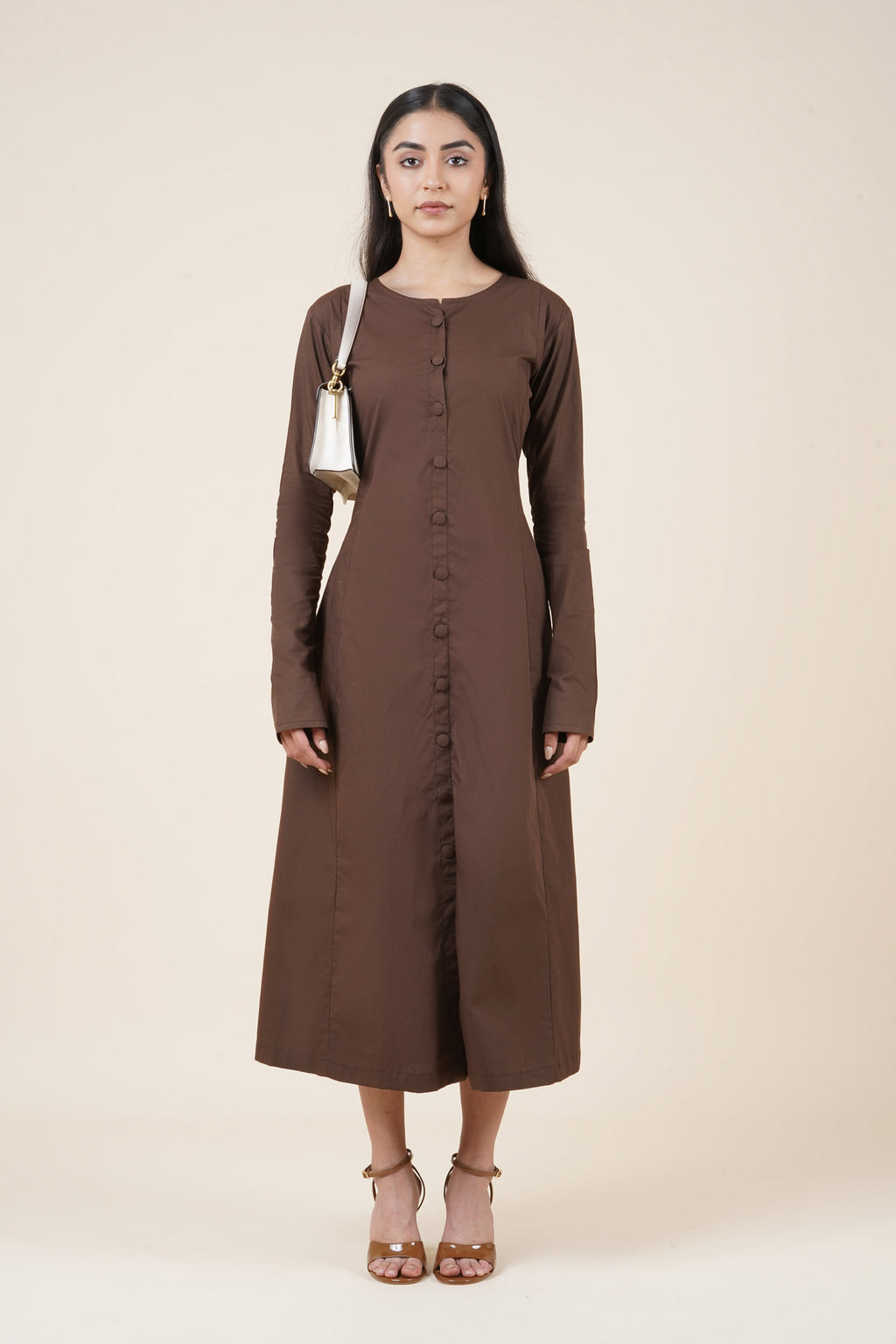 Nine to Fine Dress - Rich brown