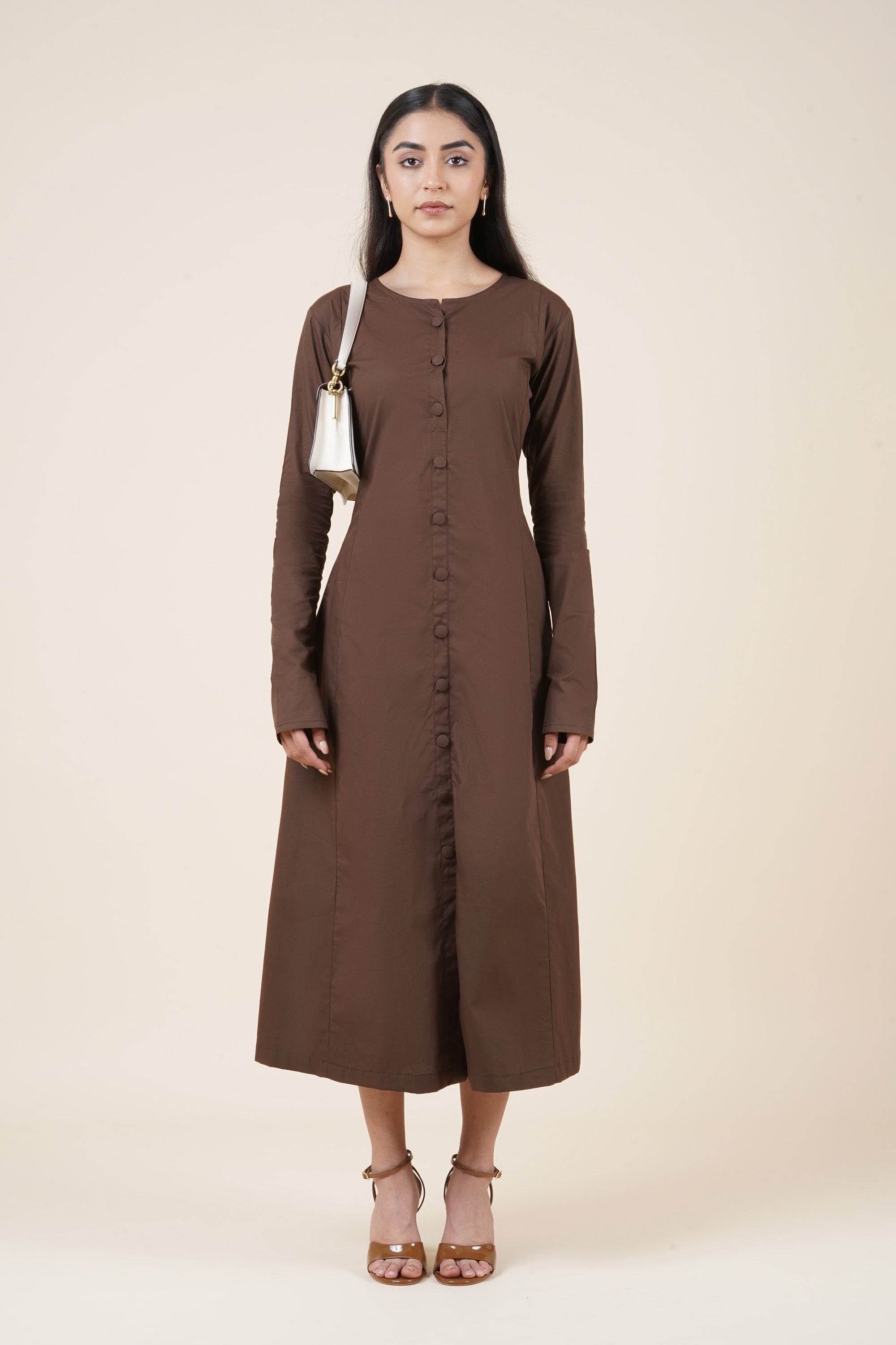 Nine to Fine Dress - Rich brown
