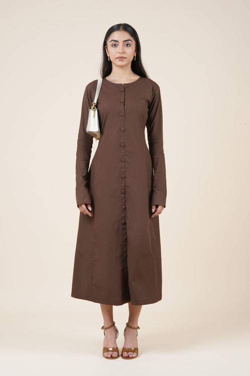Nine to Fine Dress - Rich brown